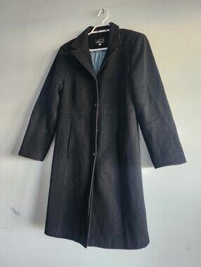 Classic Black Pea Coat With Silk Lining | Deep Pockets | Everyday Jacket
